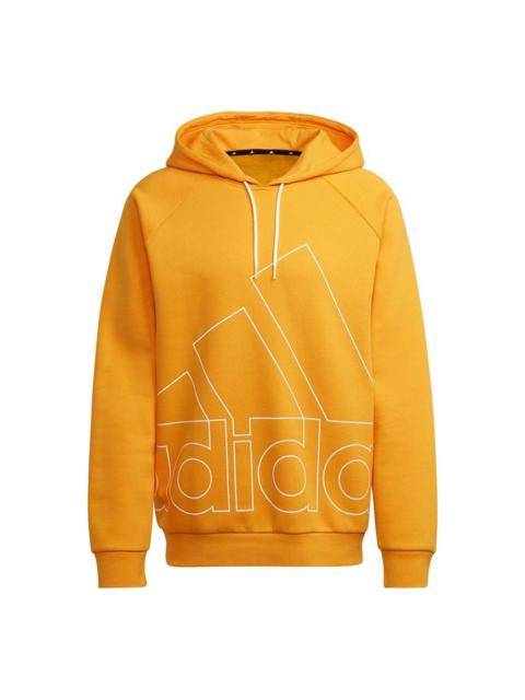 Men's adidas Big Lo Hd Fl Hollow Out Large Logo Printing Pullover Sports Gold Color HB5090