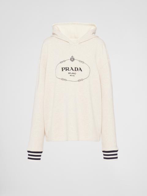 Prada Oversized cotton fleece hoodie