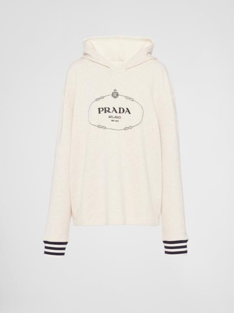 Oversized cotton fleece hoodie