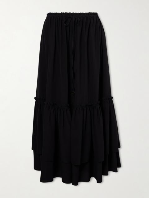 Chloé Tiered Silk Crepe De Chine Maxi Skirt