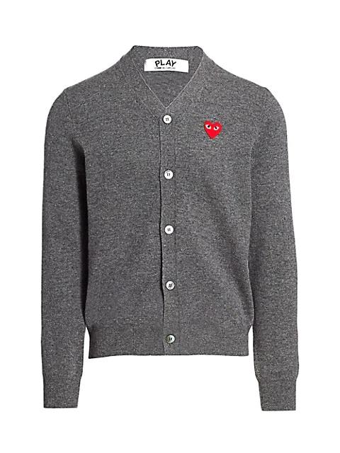 Comme des Garçons PLAY COMME DES GARCONS PLAY KNIT CARDIGAN RED HEART - GREY