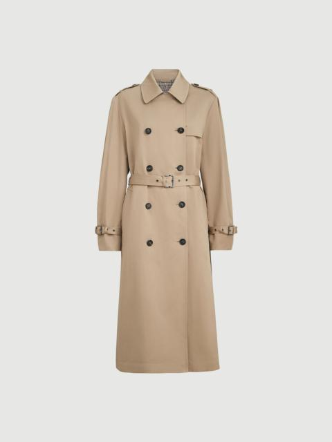 Brunello Cucinelli Cotton and linen twill trench with monili