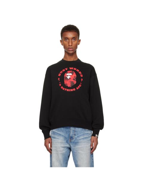 A BATHING APE® Black Floral Solid Camo Busy Works Sweatshirt