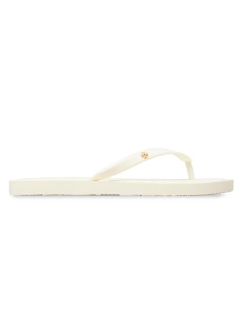 TORY BURCH Women's Kira Logo Flip-Flops - Ivory Gold