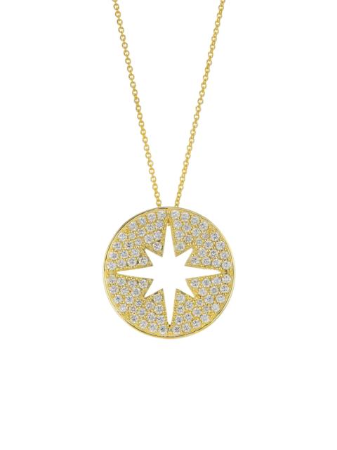 ROBERTO COIN Women's Tiny Treasures 18K Yellow Gold & 1.02 TCW Diamond Starburst Pendant Necklace - Yellow Gold