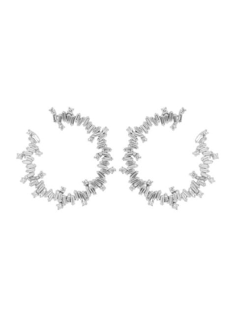 SUZANNE KALAN Fireworks Diamond Spiral Hoop Earrings