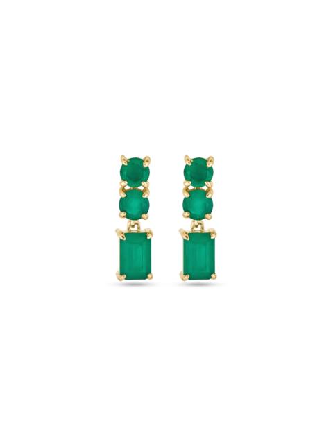 STONE AND STRAND Full Volume Emerald Drop Earrings
