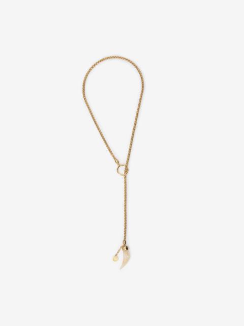 Roberto Cavalli Gold Necklace with Fang Pendant
