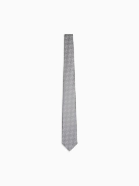 EMPORIO ARMANI PURE SILK TIE WITH JACQUARD PATTERN