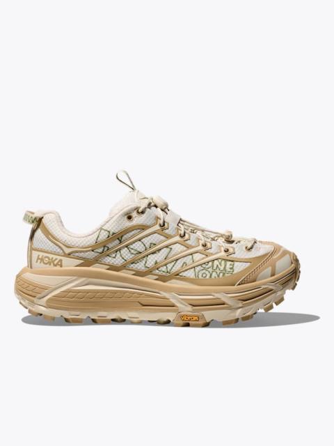 HOKA Mafate Three2 Shoes in Khaki/Oatmilk