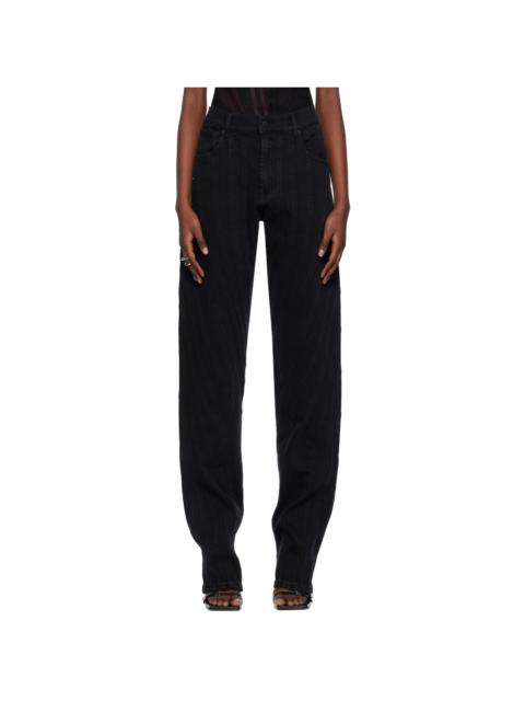 MUGLER Black Spiral Jeans