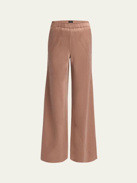 GIORGIO ARMANI Elastic Waistband Wide Leg Trousers
