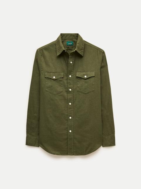 J.CREW Western chambray shirt in linen-cotton blend