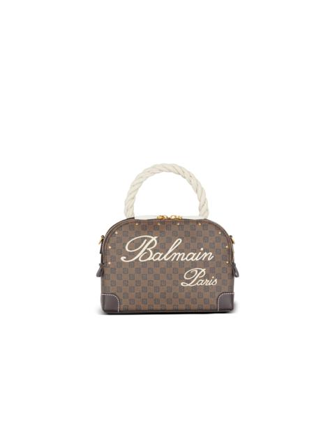 Balmain Monogram canvas and leather make up bag