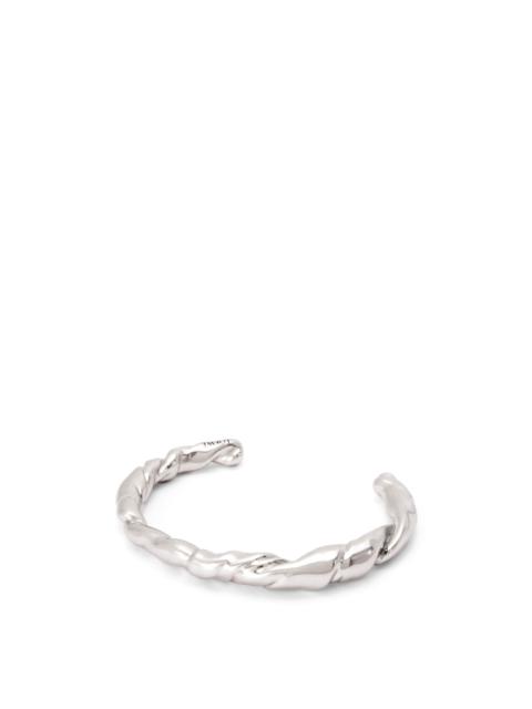 Thin nappa twist cuff in sterling silver