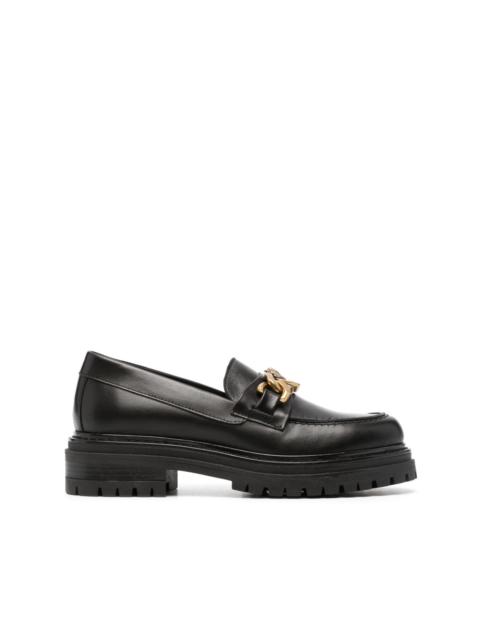 PINKO chain-detail leather loafers