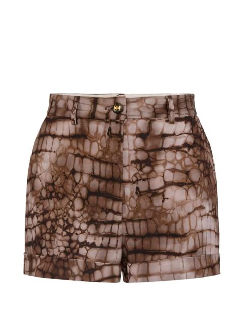 ELISABETTA FRANCHI alligator-patterned shorts
