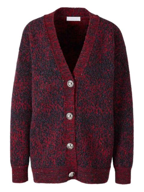 rabanne textured button wool cardigan