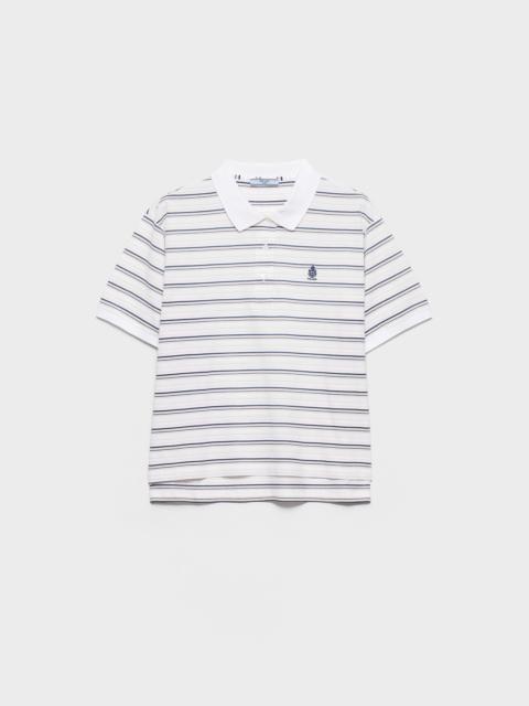 Prada Striped piqué polo shirt