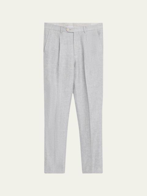 Brunello Cucinelli Men's Straight-Fit Pleated Pants