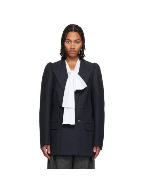 Dries Van Noten Gray Double-Breasted Blazer