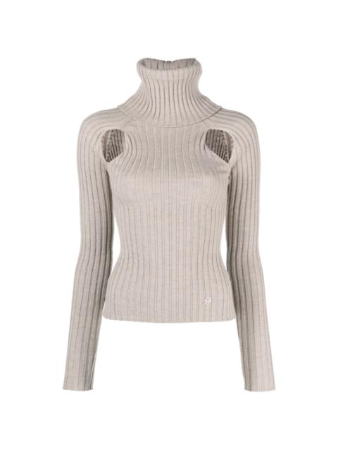 Blumarine cut-out ribbed-knit wool jumper