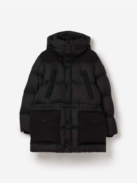 Burberry Logo Appliqué Nylon Puffer Coat