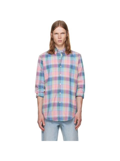 Polo Ralph Lauren Pink & Blue Poplin Long Sleeve Sport Shirt