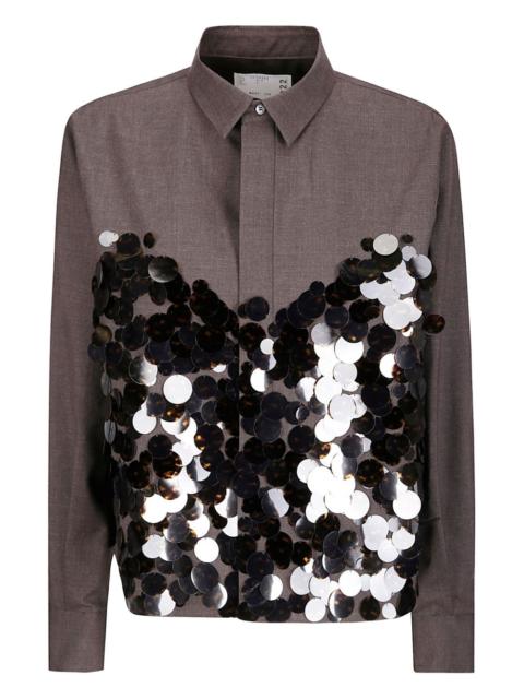 sacai sequin-embroidery shirt