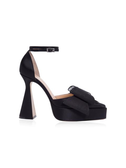 MACH & MACH Le Cadeau Satin Platform Pumps black