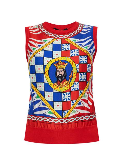 Dolce & Gabbana Carretto-print silk vest