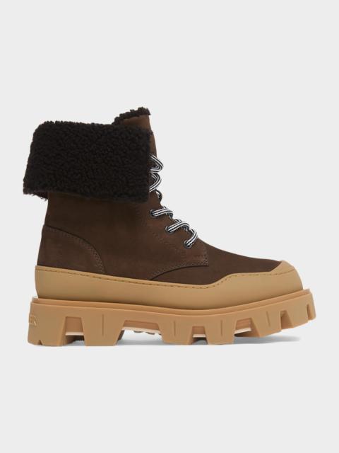 Moncler Peak Snowcap Shearling and Leather Ankle Boots