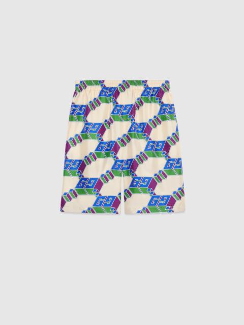 GUCCI 3D GG print silk shorts