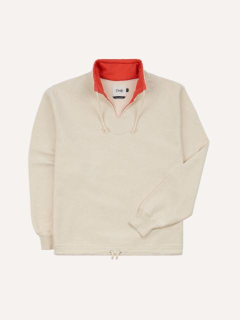 Drake's Ecru Cotton-Hemp Smock Sweatshirt