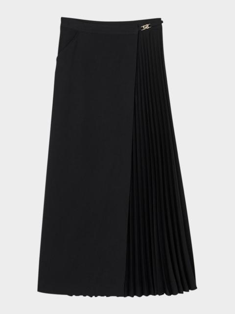 Sandro Souvenir Pleated Midi Skirt
