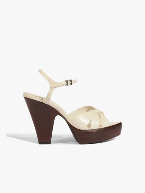 SCHUTZ Keefa Wood Leather Platform Sandal