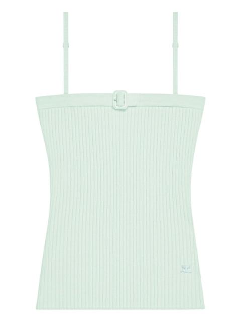 courrèges buckle-detail ribbed-knit top