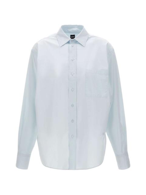 BOSS embroidered pocket cotton shirt