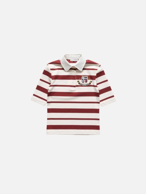 Acne Studios Polo with sailor stripes - Red/ecru