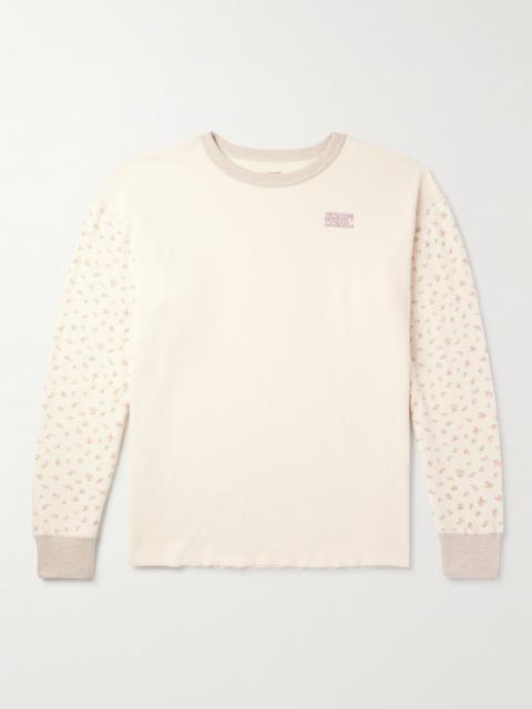 Kapital Logo-Embroidered Printed Waffle-Knit Cotton-Jersey T-Shirt