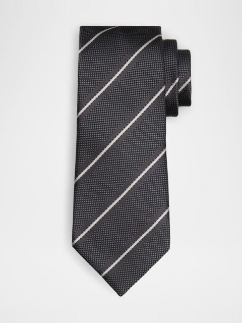 TOM FORD Men's Two-Tone Regimental Diagonal Stripe Silk Tie
