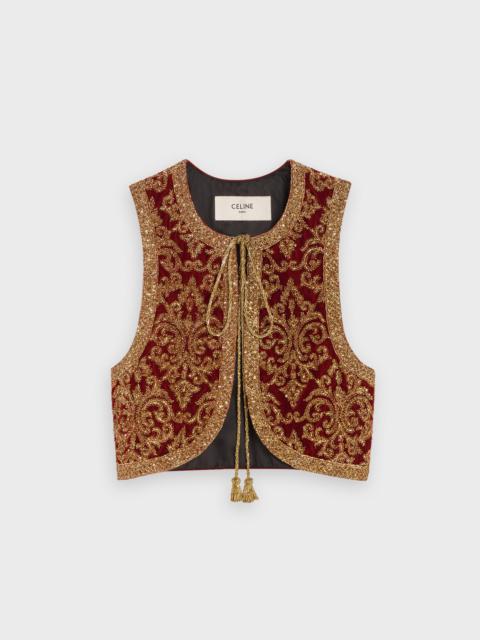 CELINE FOLK VEST IN EMBROIDERED VELVET