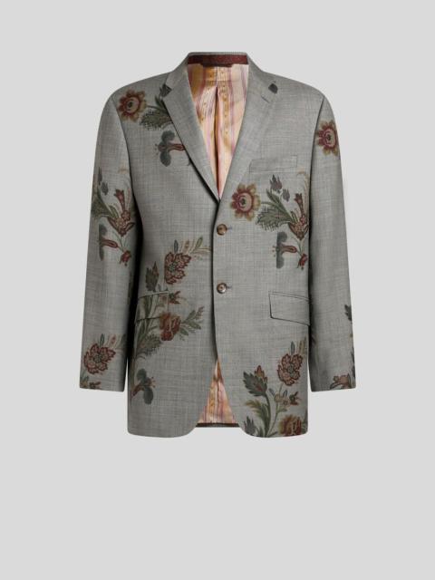 SINGLE-BREASTED WOOL JACKET WITH PRINT