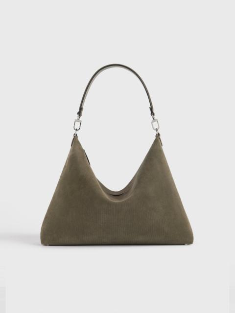 TOTEME Medium Bevel cord-suede bag dark taupe