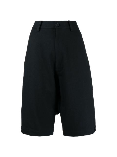 Yohji Yamamoto drop-crotch knee-length shorts