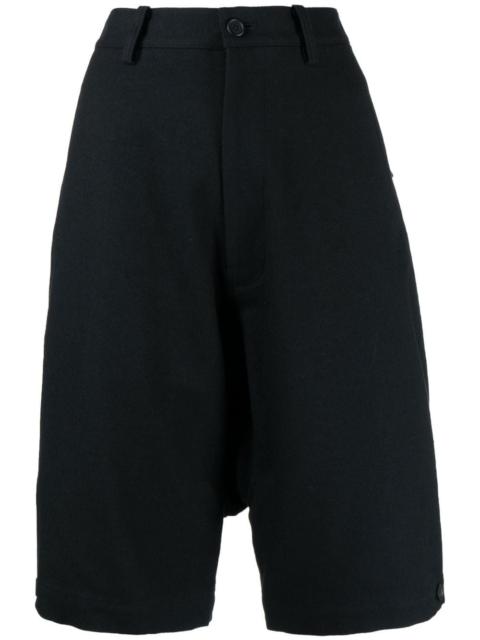 Yohji Yamamoto drop-crotch knee-length shorts