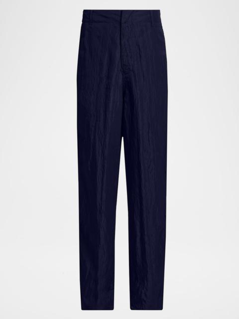 GIORGIO ARMANI Men's Crinkled Viscose Trousers