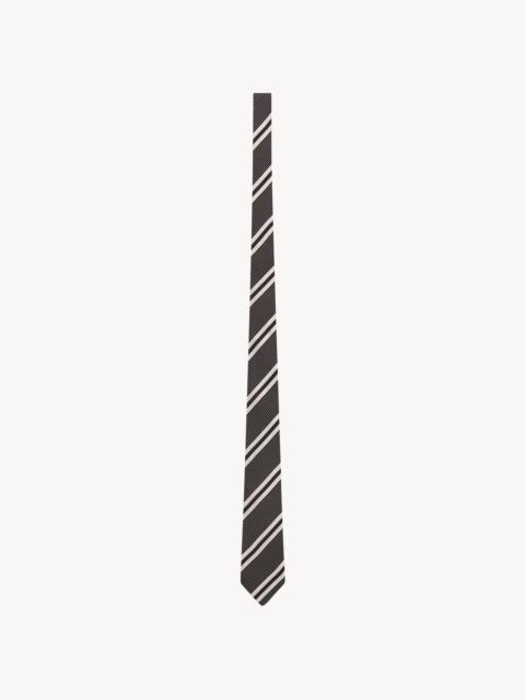 SAINT LAURENT STRIPED TIE IN SILK JACQUARD