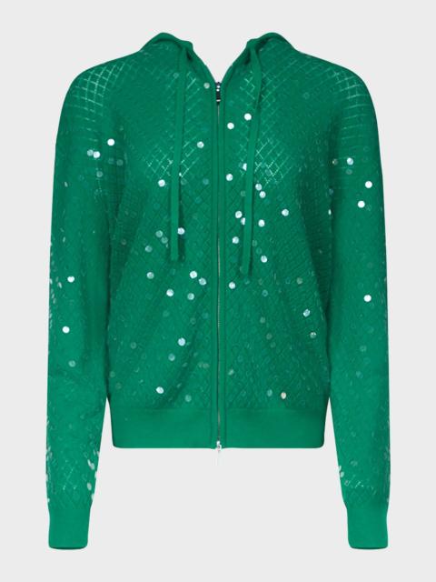 DIANE VON FURSTENBERG x Henry Zankov Marco Sequin Pointelle Knit Hoodie