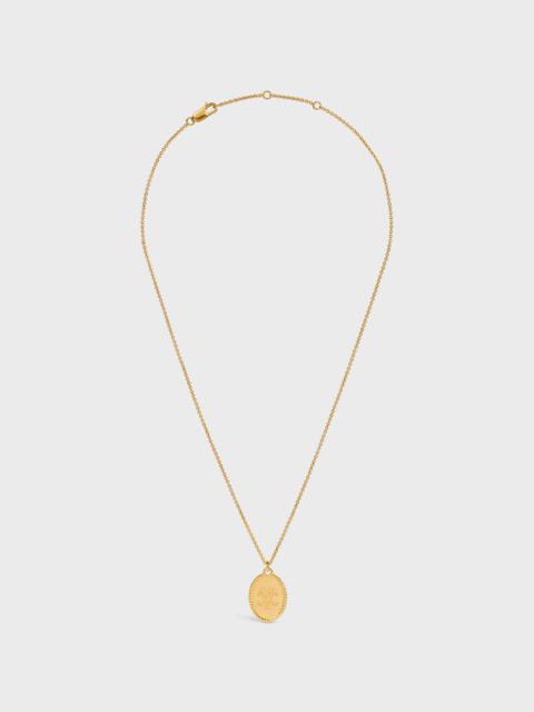 CELINE TRIOMPHE MEDAL NECKLACE IN BRASS WITH GOLD FINISH